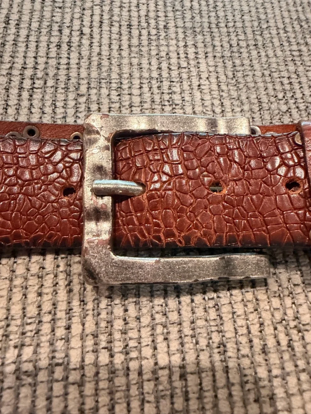 Brown Western Genuine Leather Belt with Metal Accents Multicolor Studded Size L